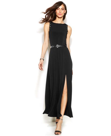 michael kors long black dress